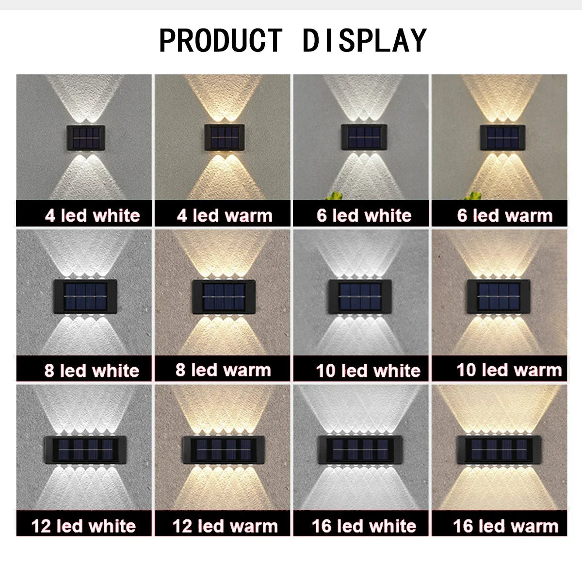 Solar Wall Lamp Outdoor Waterproof Solar Powered Light UP and Down Illuminate Home Garden Yard Decoration Outside Sunlights