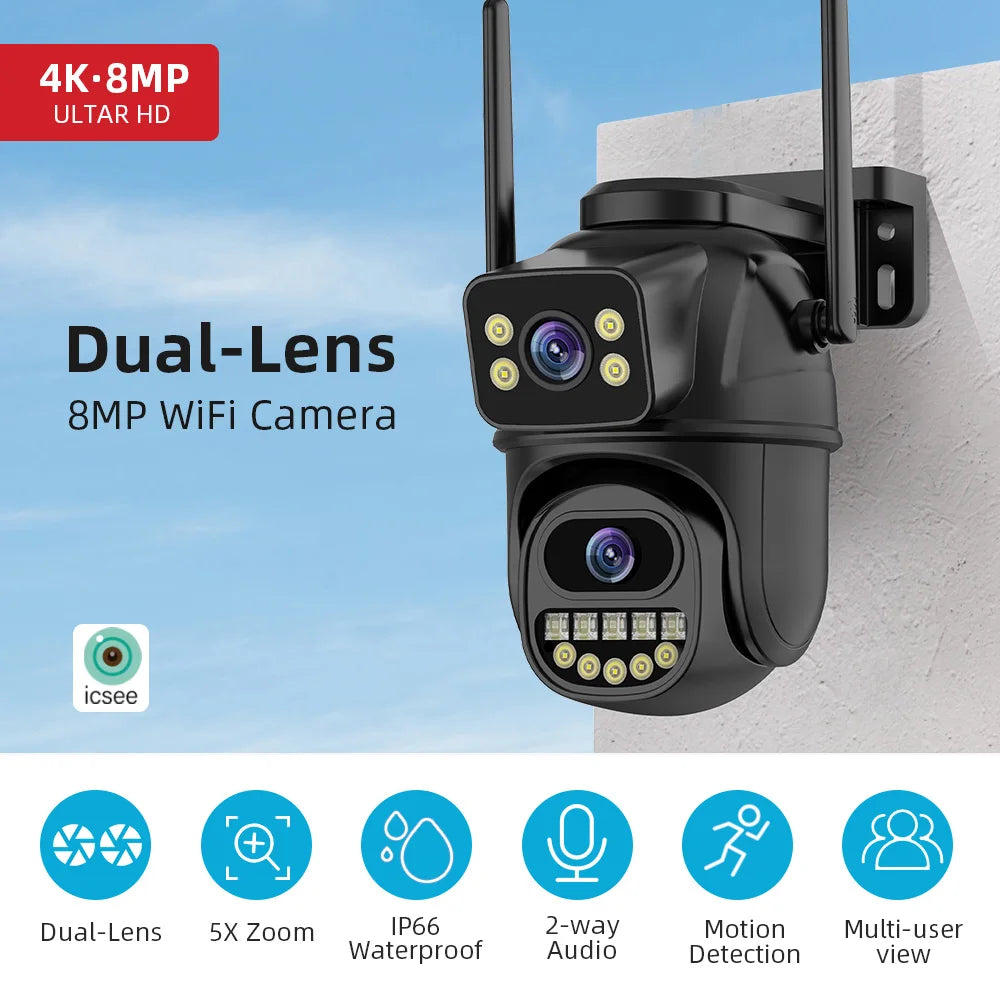 4K Wifi PTZ Camera Outdoor  Audio Video Surveillance